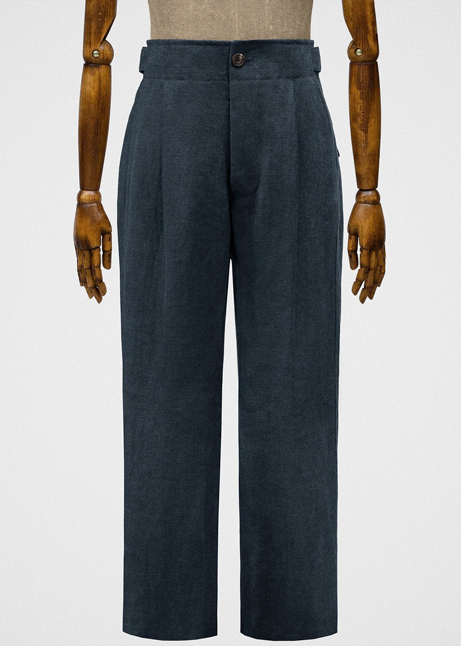 Field trousers in linen hopsack in hadal blue
